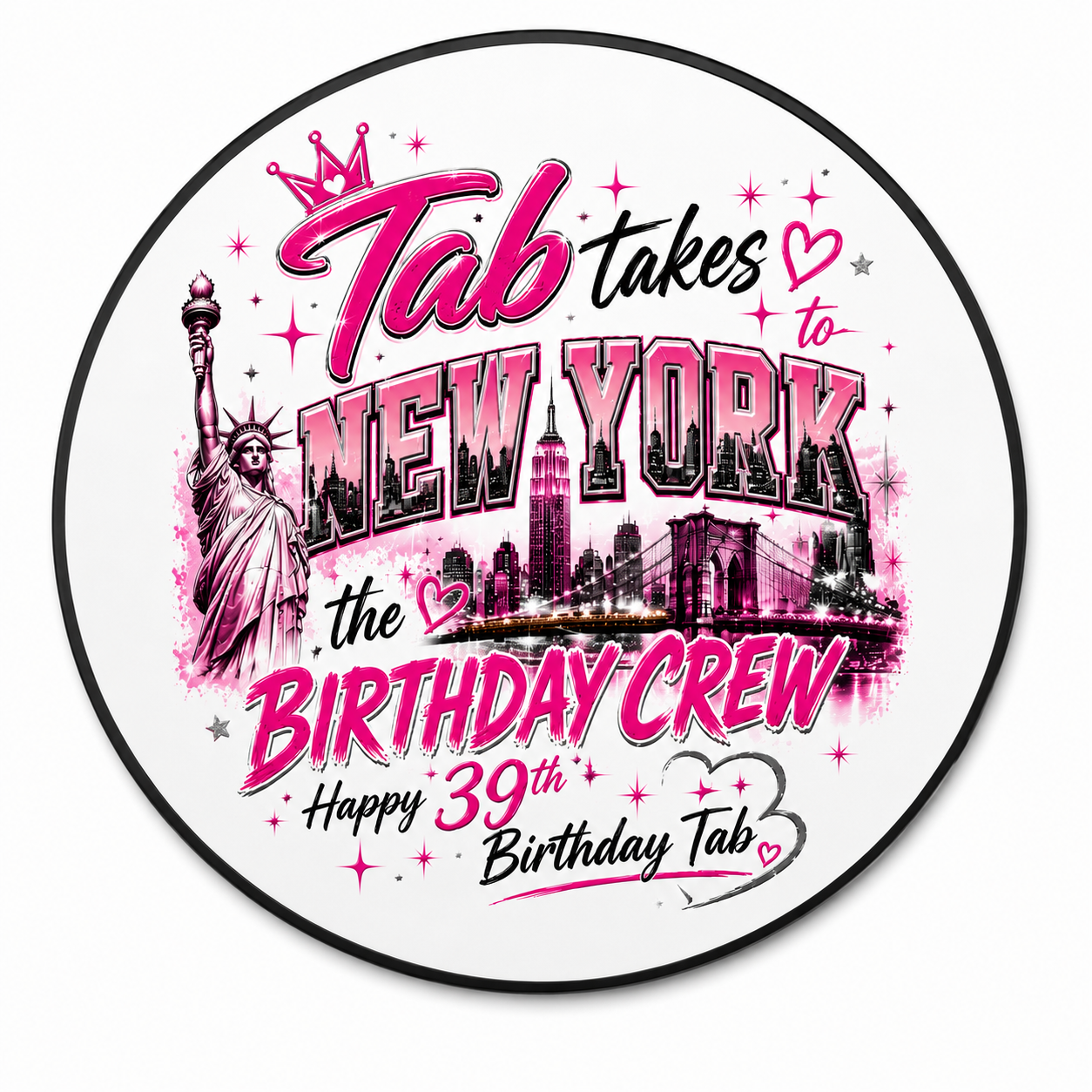 Tab Takes New York Birthday Crew Folding Fan